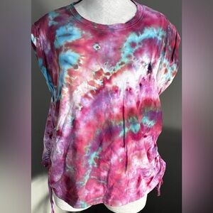 a.n.a Colorful Tie-Dye Short Sleeve Top